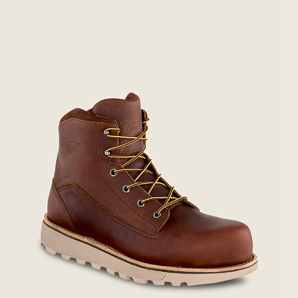 Red Wing Mens Traction Tred Lite - 6-inch Waterproof Toe - Safety Boots Brown - 2486IJLAS